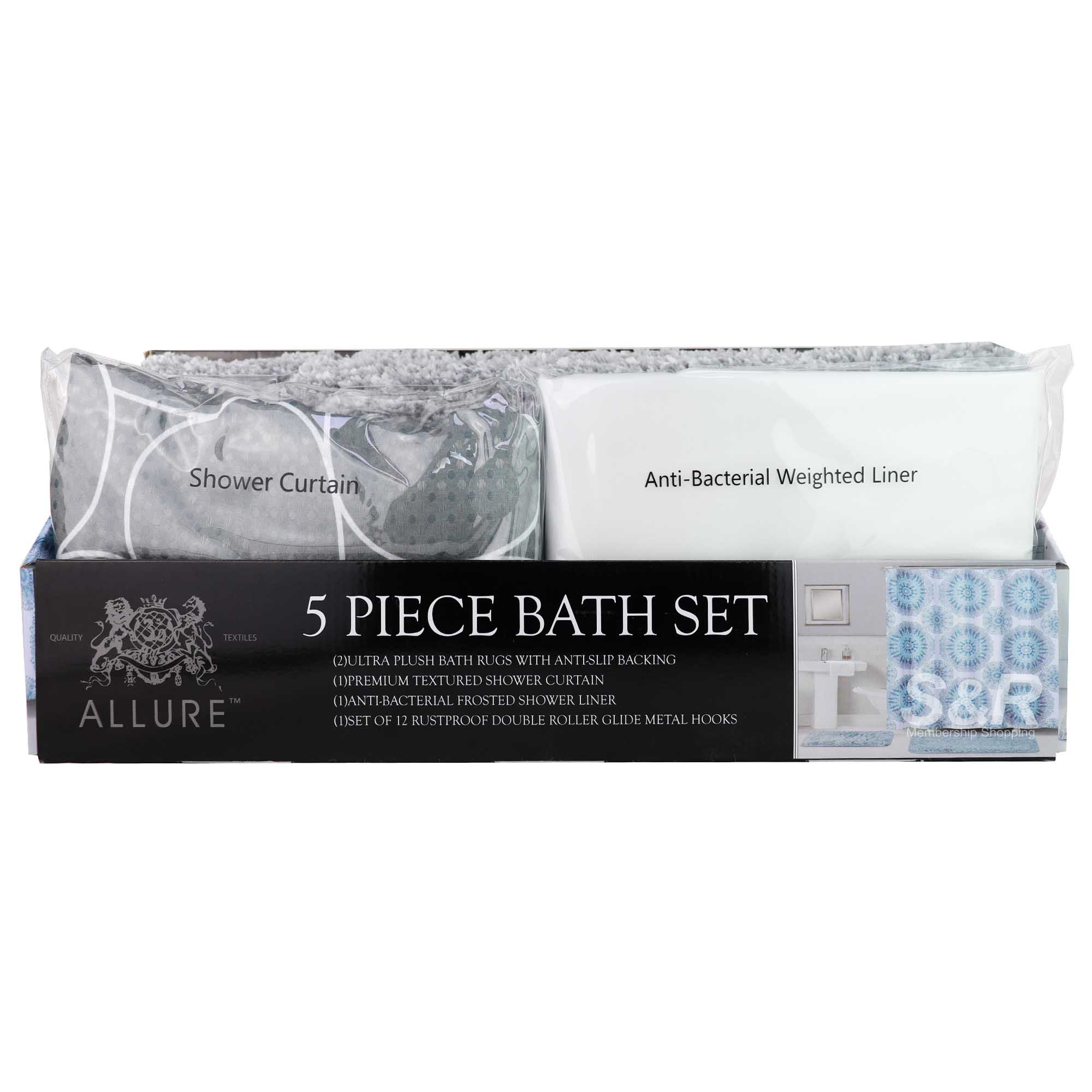 Allure 5 Piece Stone Grey Color Bath 1 Set Allure 5 Piece Stone Grey Color Bath 1 Set